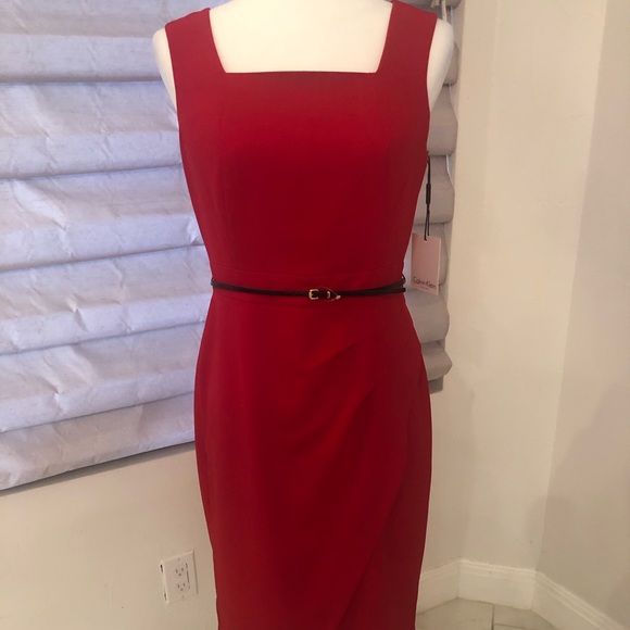 Calvin Klein red sheath dress - Picture 1 of 4